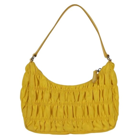 PRADA Accessory Pouch Nylon Yellow Silver Auth 127600V - Picture 10 of 16